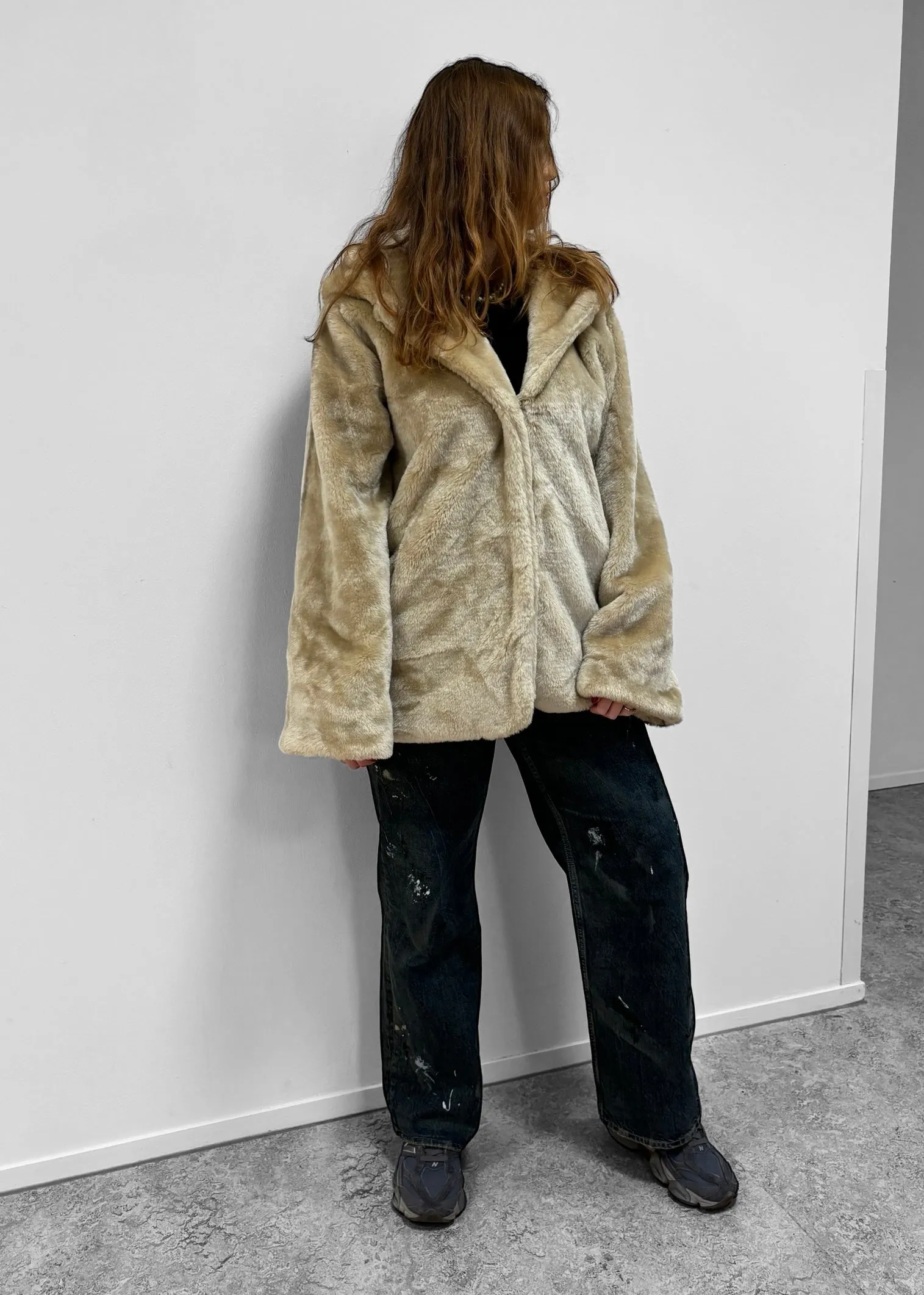 FAUX FUR COAT L