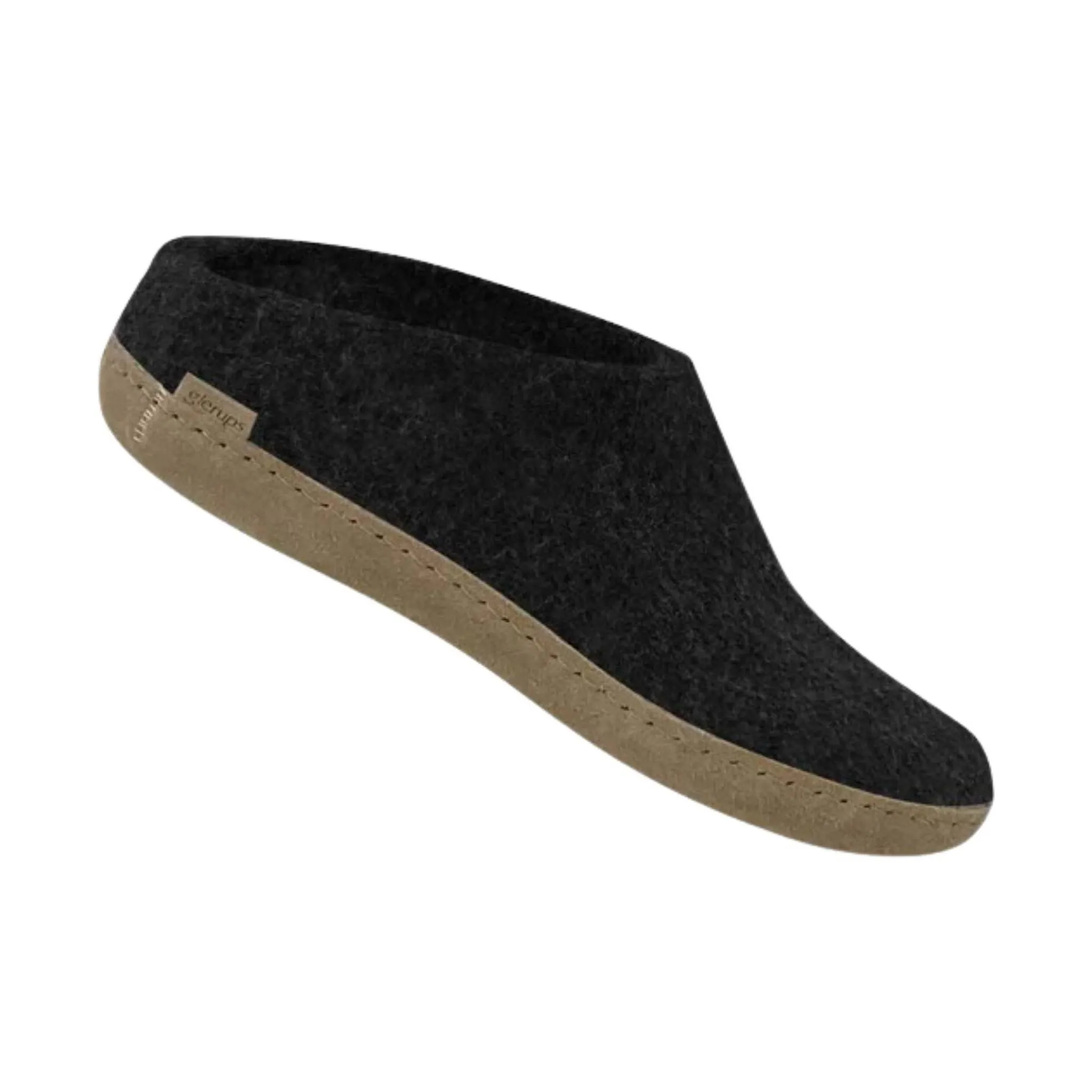 Glerups Slip On With Leather Sole Slipper - Charcoal