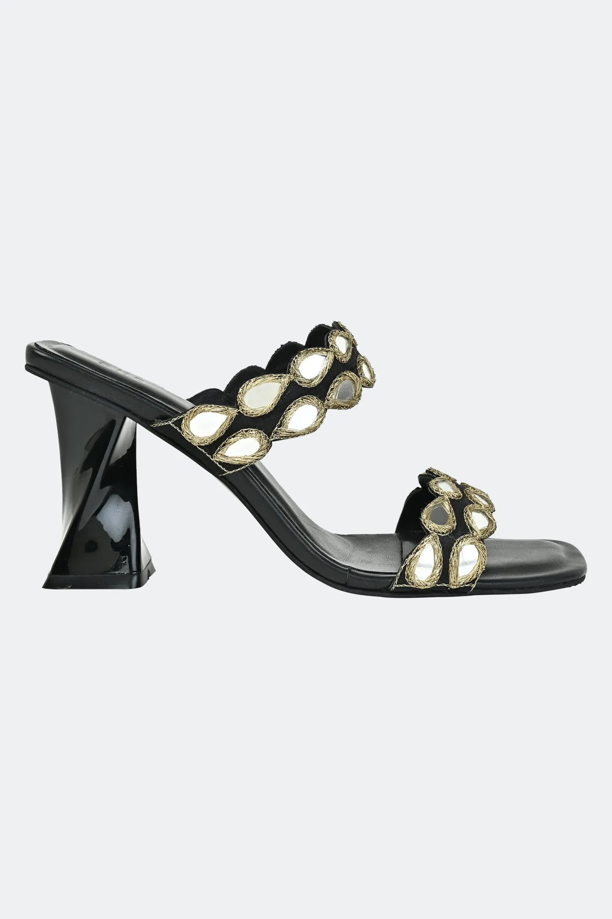 Glimmering Noir Heels For Women