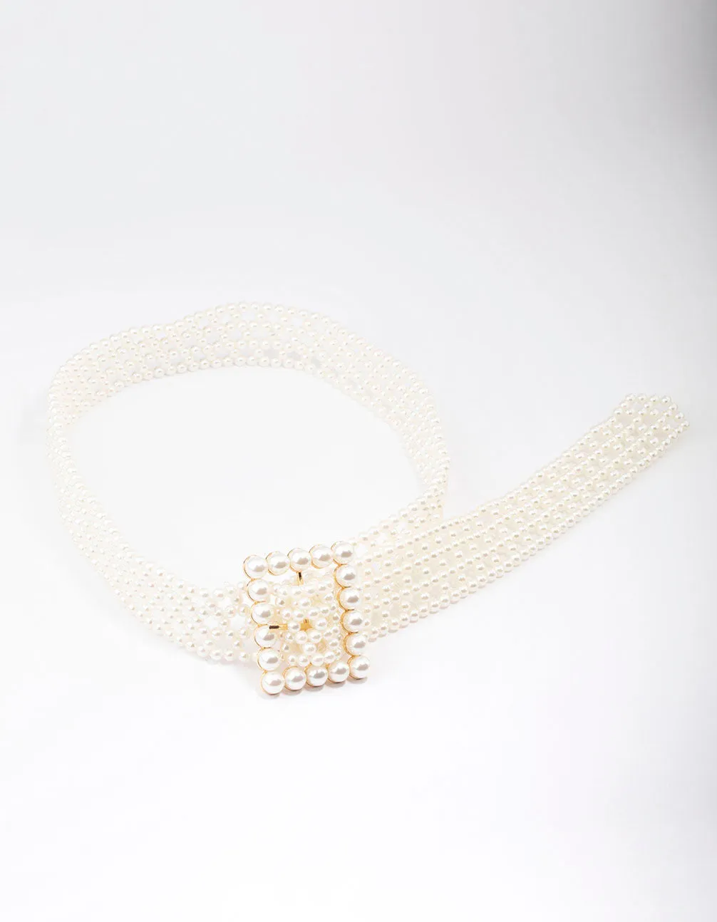 Gold Rectangular Pearl Belt