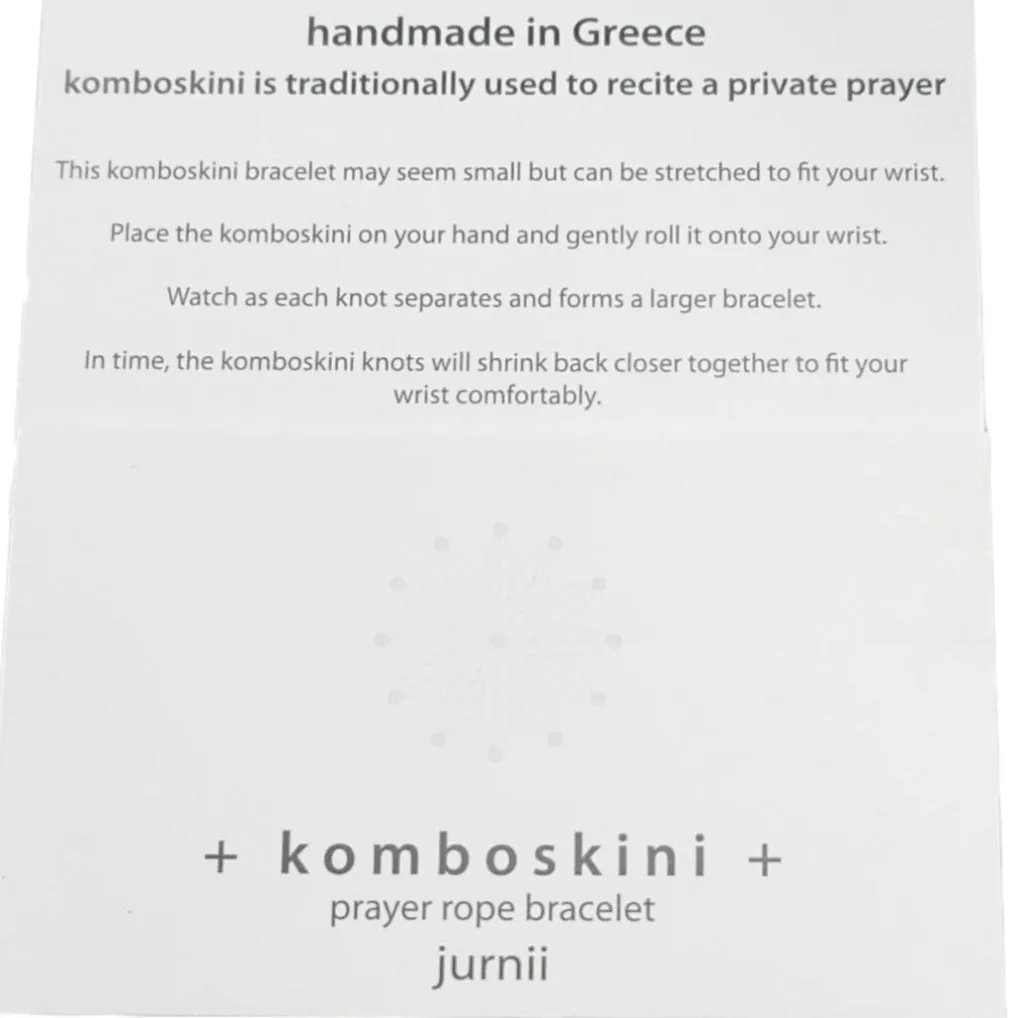 Greek Komboskini Cross Prayer Rope Bracelet WHITE