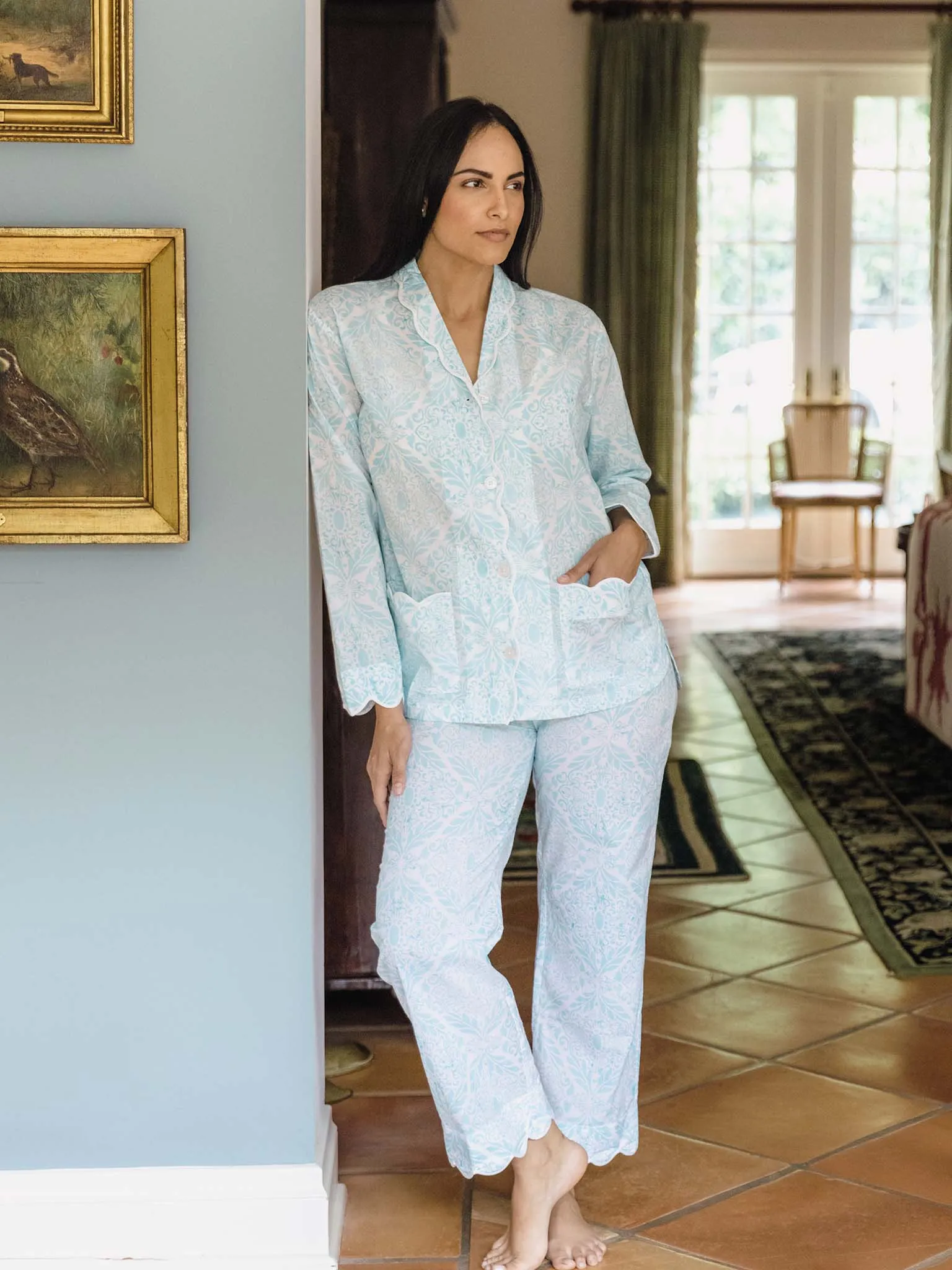 Ice Blue Filigree Pajamas