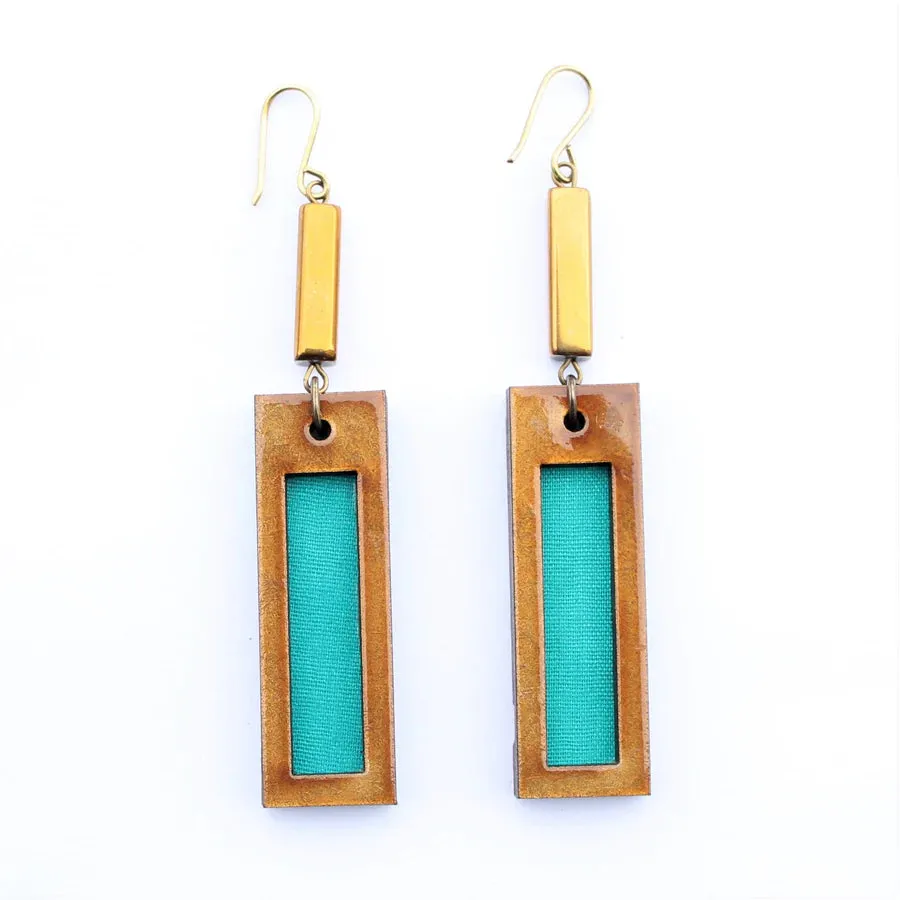 INKATURAH Bar Print African Print Earrings