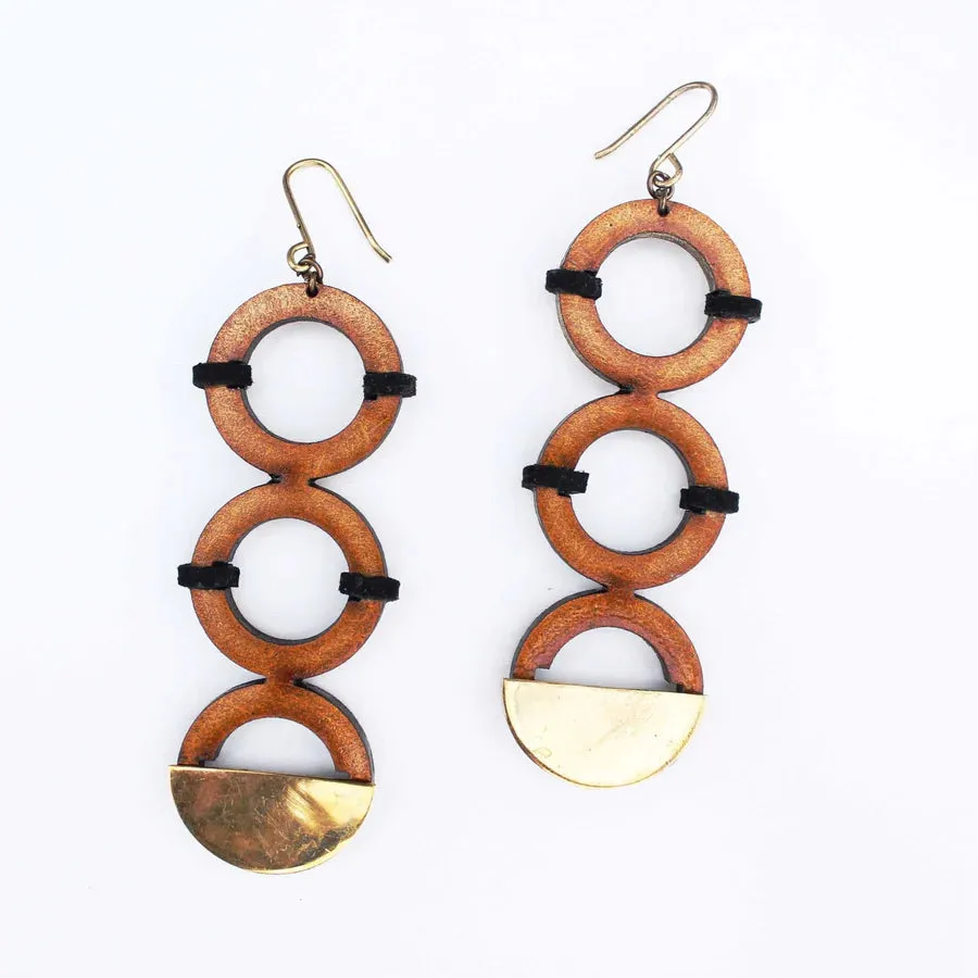 INKATURAH Golden hoop African Print Earrings