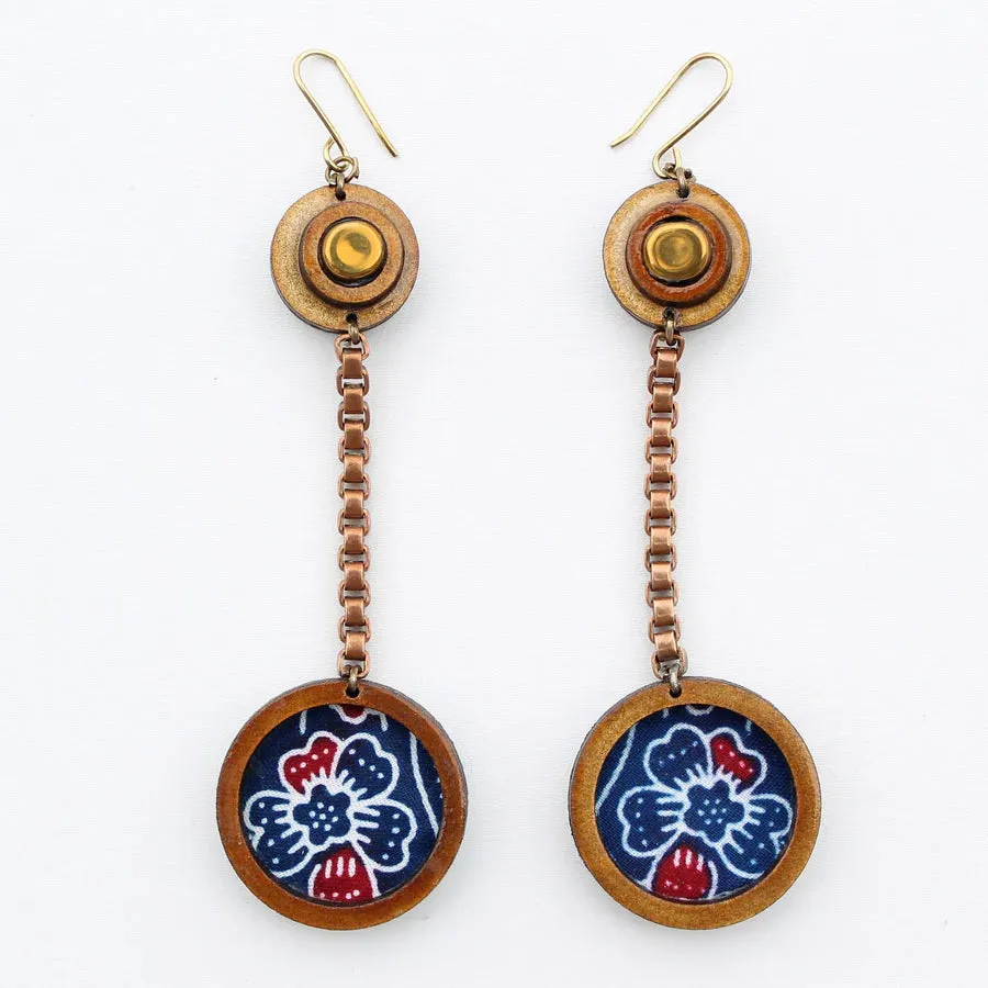 INKATURAH Pendulum African Print Earrings