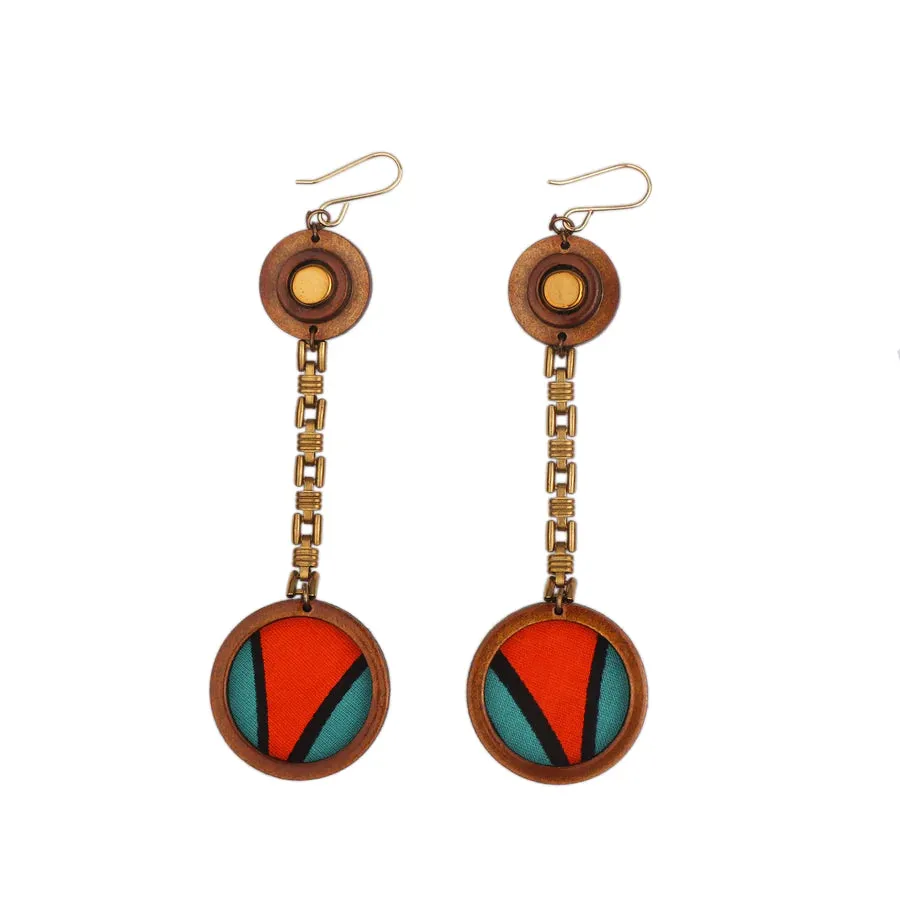 INKATURAH Pendulum African Print Earrings