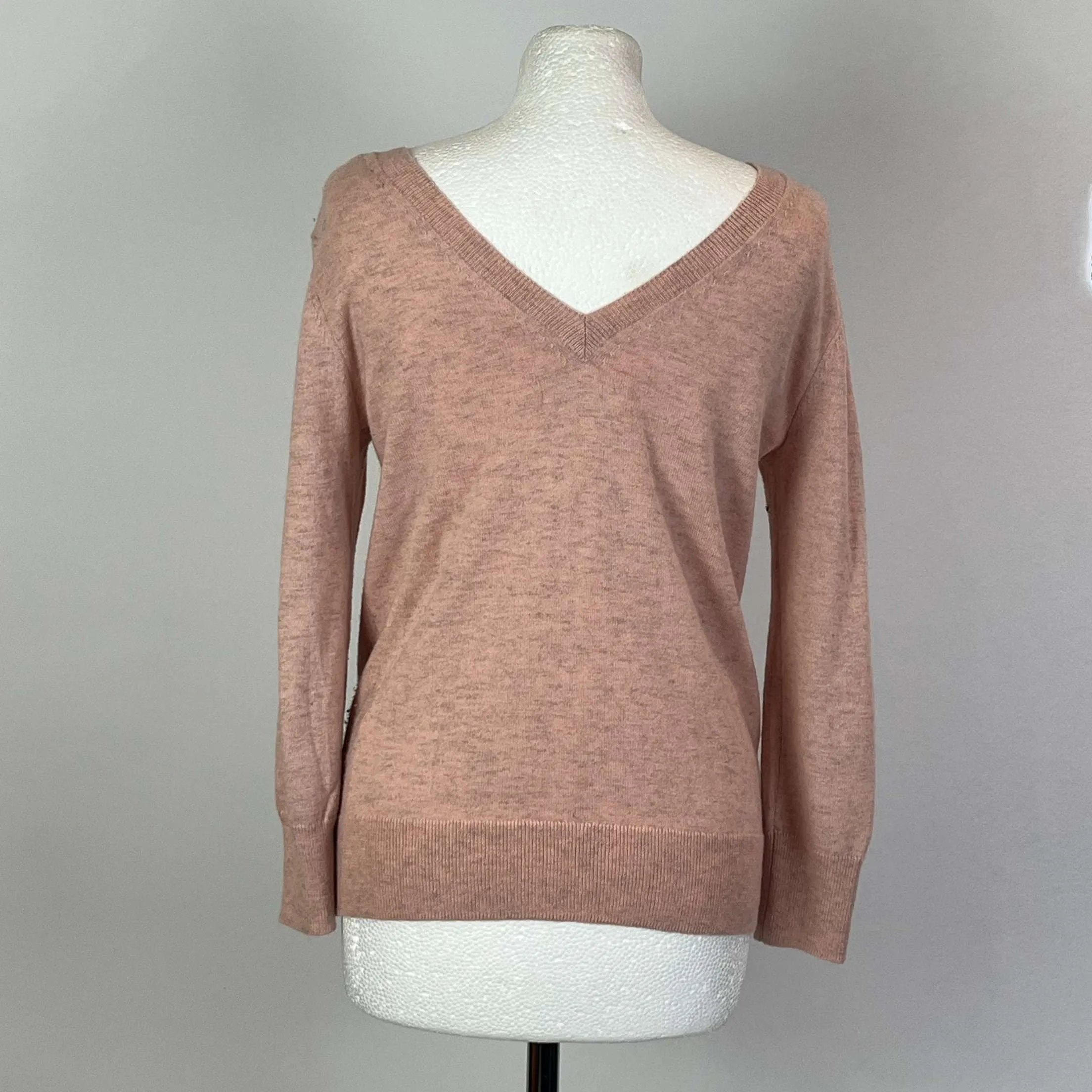 Isabel Marant Etoile Pastel Pink Wool & Cotton V Detail Sweater S