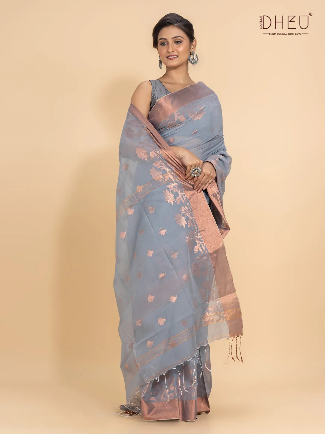 Jamdani Zari Moslin Saree