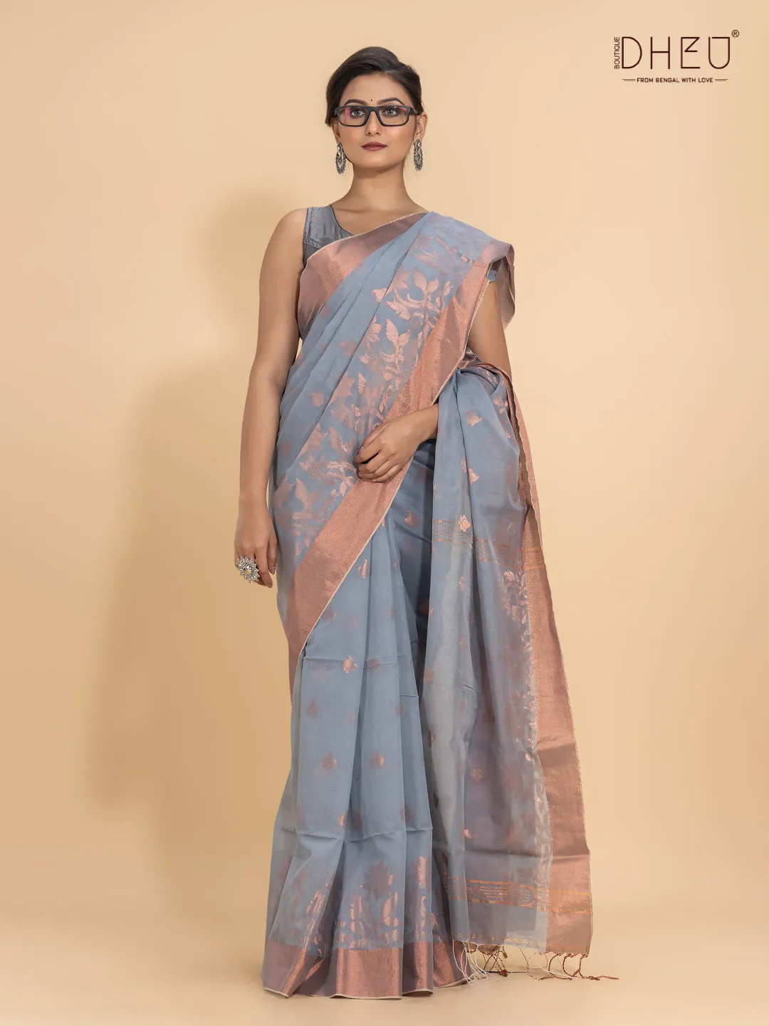 Jamdani Zari Moslin Saree