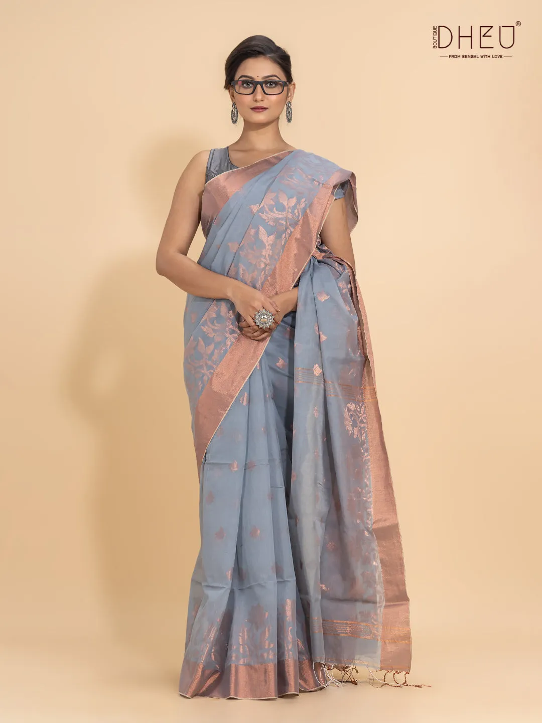 Jamdani Zari Moslin Saree