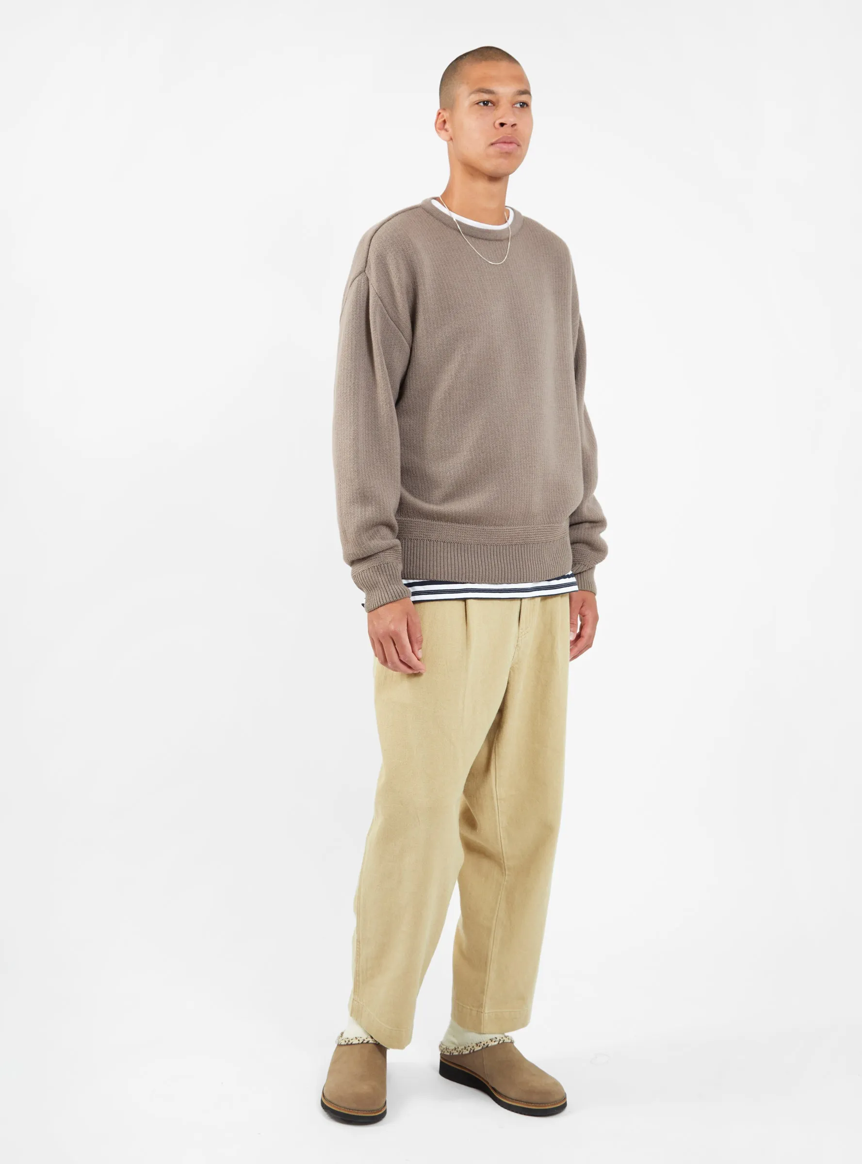 Kendrew Merino Wool Crew Sweater Earth