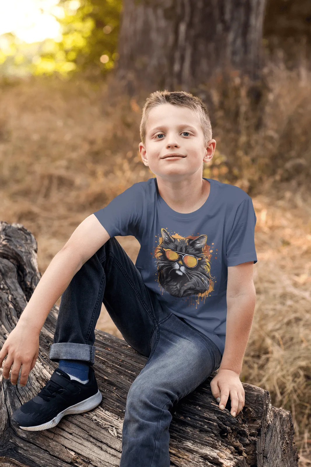 Kinder T-Shirt mit Katzenmotiv "Cool Cat"