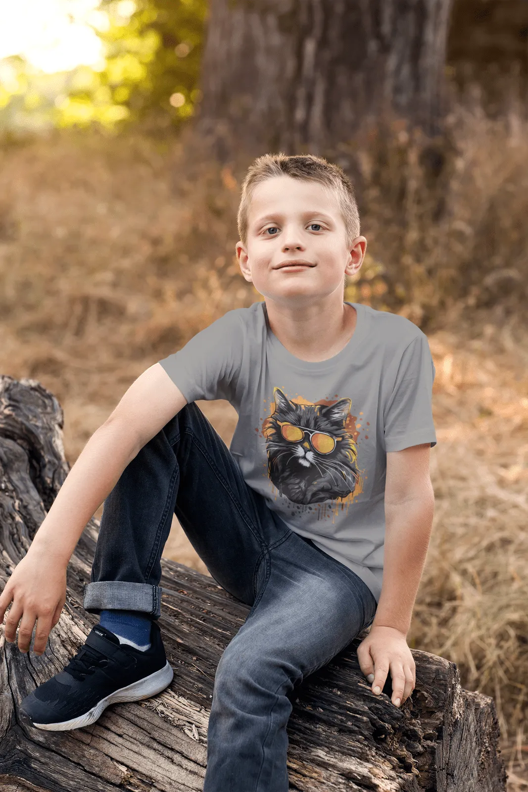 Kinder T-Shirt mit Katzenmotiv "Cool Cat"