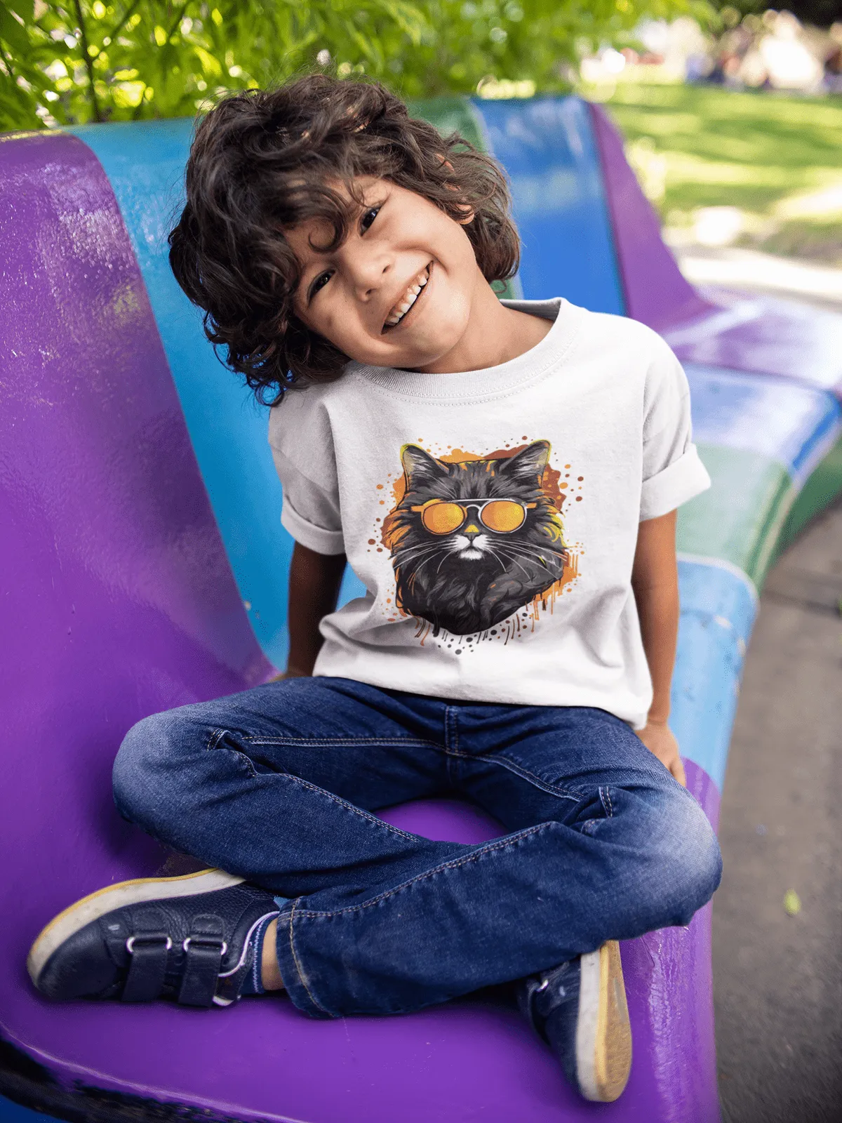 Kinder T-Shirt mit Katzenmotiv "Cool Cat"