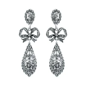 King of Marcasite Sterling Silver Statement Earrings from Portugal