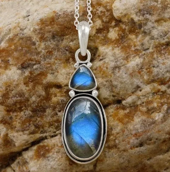 Labradorite 925 Sterling Silver Oval Gemstone Handmade Pendant