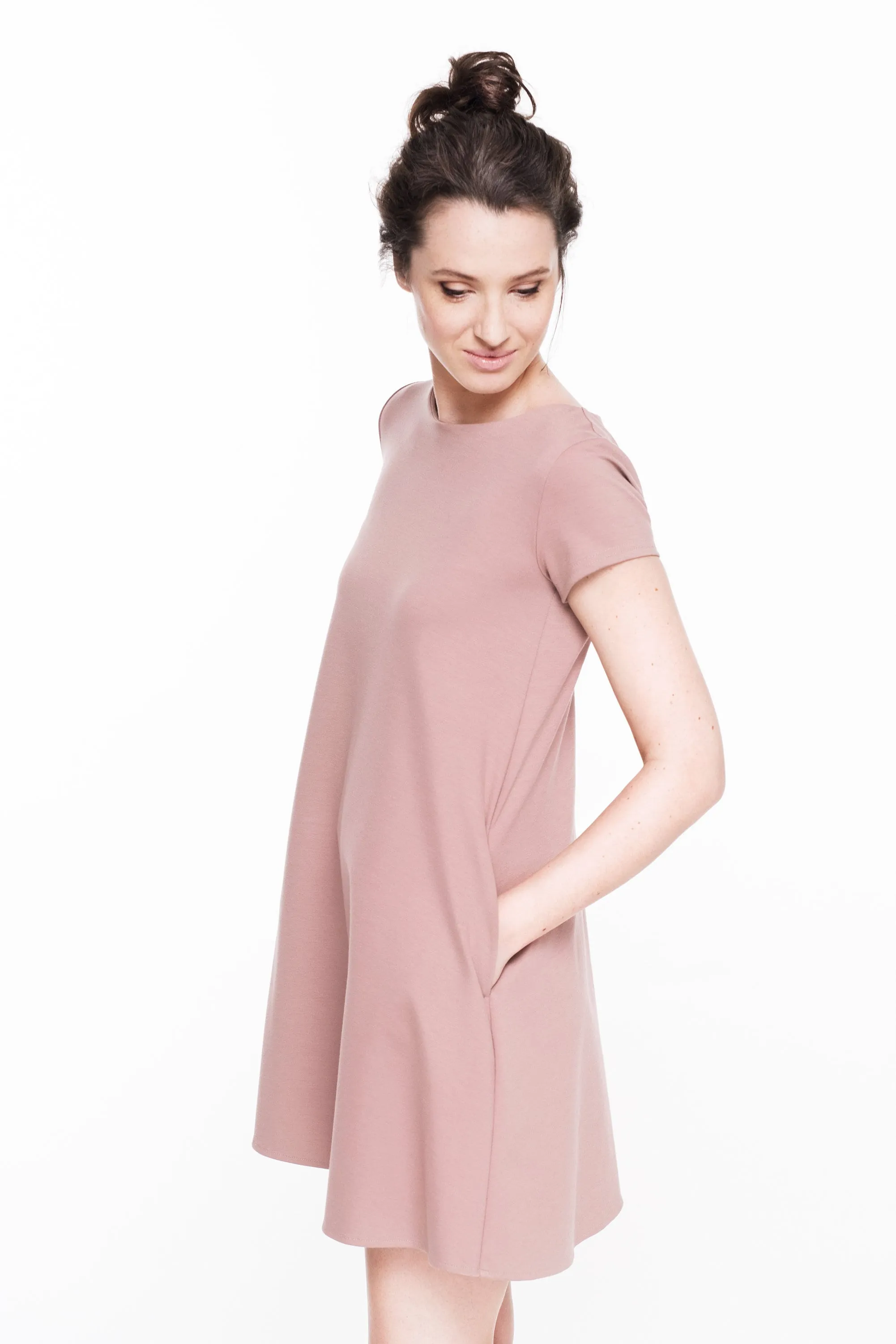 LeMuse SUMMER CALMNESS dress with buttons, Dusty rose, XS