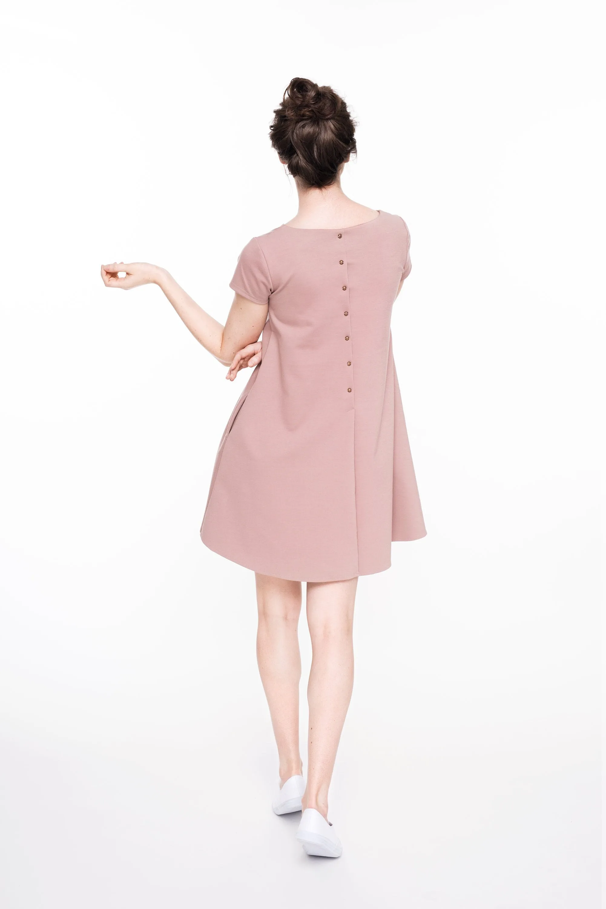 LeMuse SUMMER CALMNESS dress with buttons, Dusty rose, XS