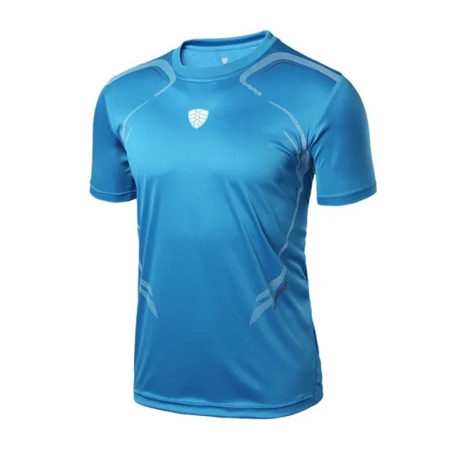 Man Sport Fitness Shirt T-shirt Running Breathable Quick-Drying Stretch Tops T-shirt Cool Gym Clothing