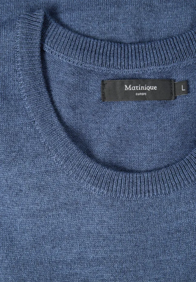 Matinique MAPetro Merino Blend Crew Knit Jumper/Dust Blue - New AW23