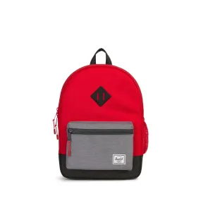 Mochila Herschel Heritage Youth Barbados Cherry Crosshatch/Mid Grey Crosshatch/Black Crosshatch