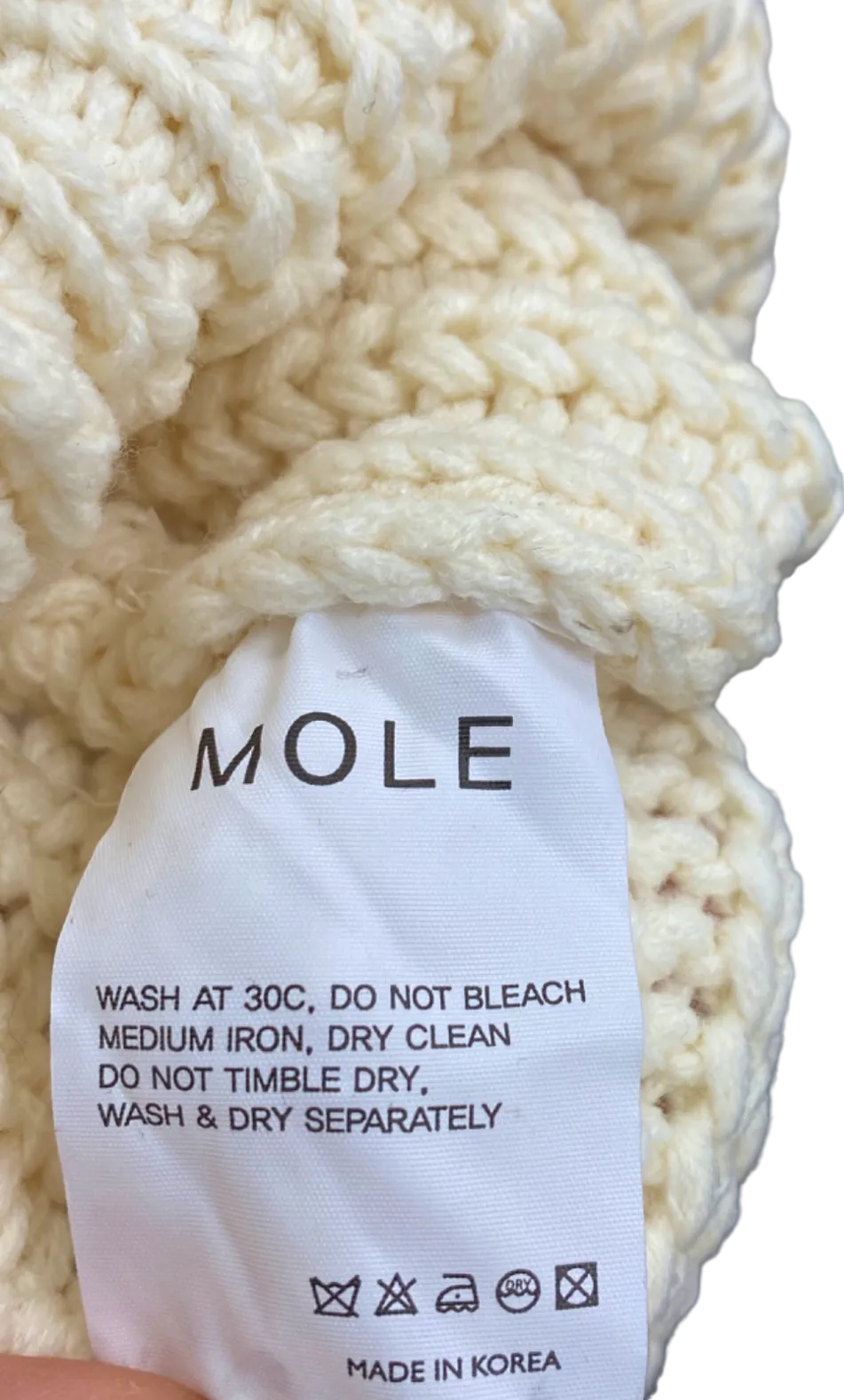 Mole Cream Knit Sweater UK M