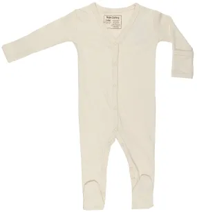 Organic Cotton Baby Long Sleeve Footie GOTS Certified No Dyes (Natural)