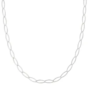 Oval Paperclip Fine Chain Necklace - Silver