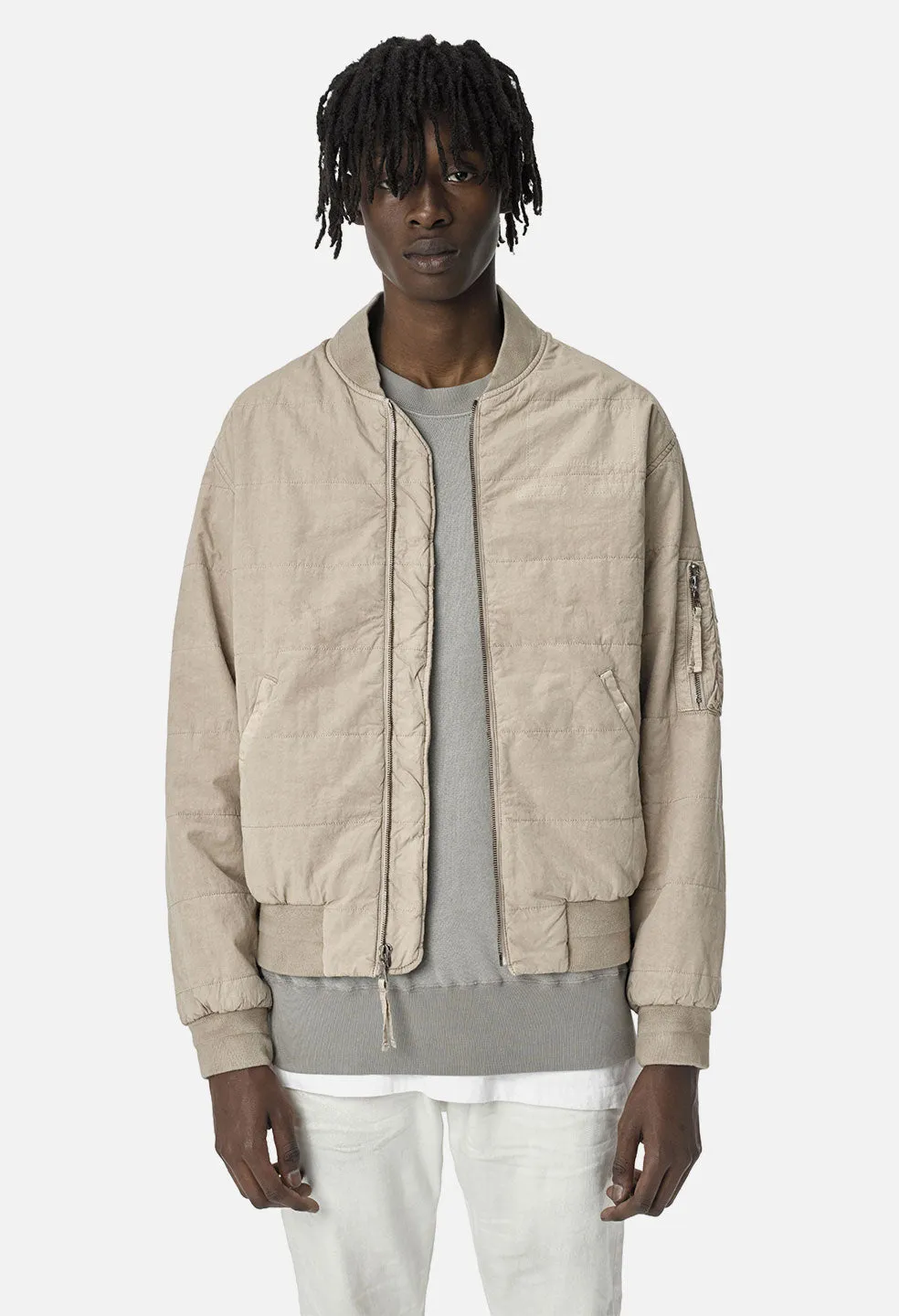 Padded Bomber / Tan