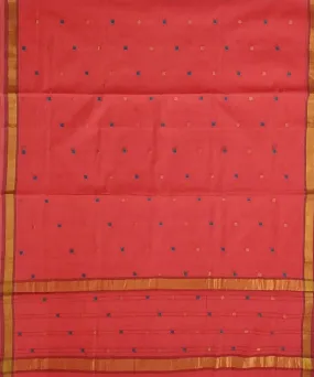 Pink buti venkatagiri handloom cotton saree