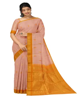 Pink butta rajahmundry handwoven cotton saree