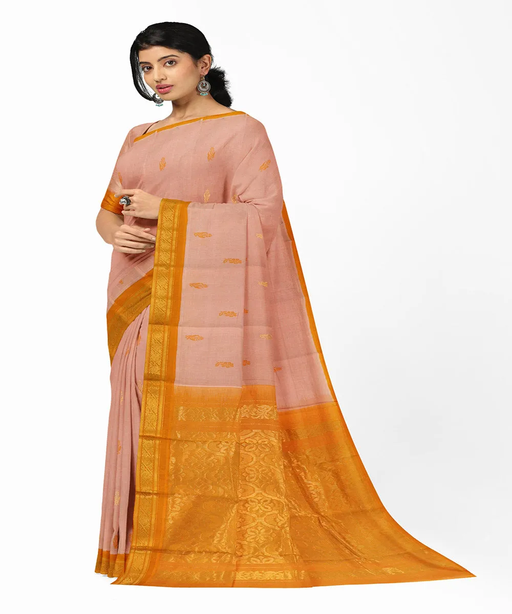 Pink butta rajahmundry handwoven cotton saree