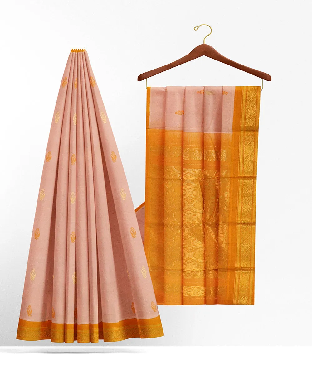 Pink butta rajahmundry handwoven cotton saree