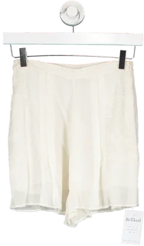 REISS Cream Martina Embroidered Resortwear Shorts UK 4