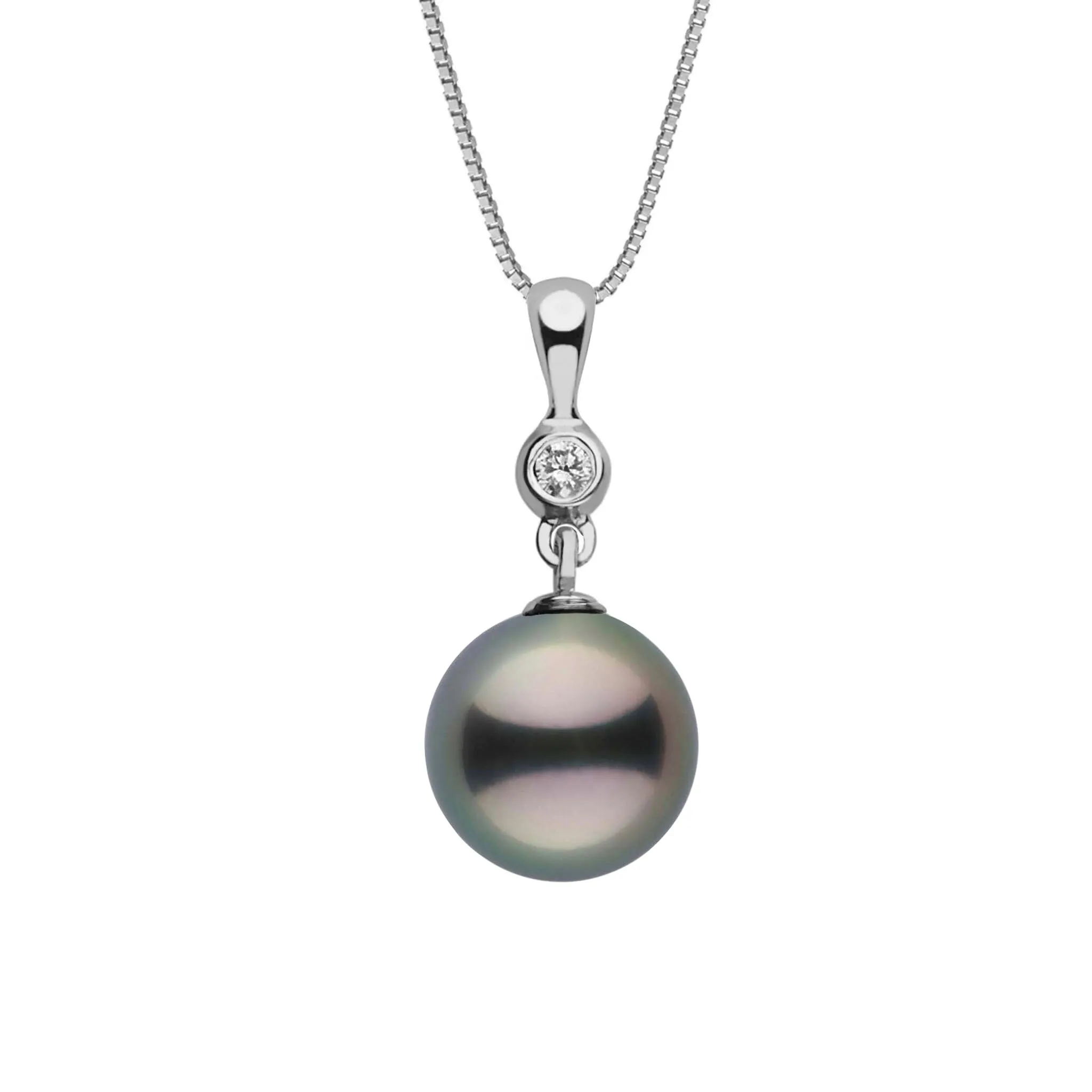 Romantic Collection 11.0-12.0 mm Tahitian Pearl & Diamond Pendant