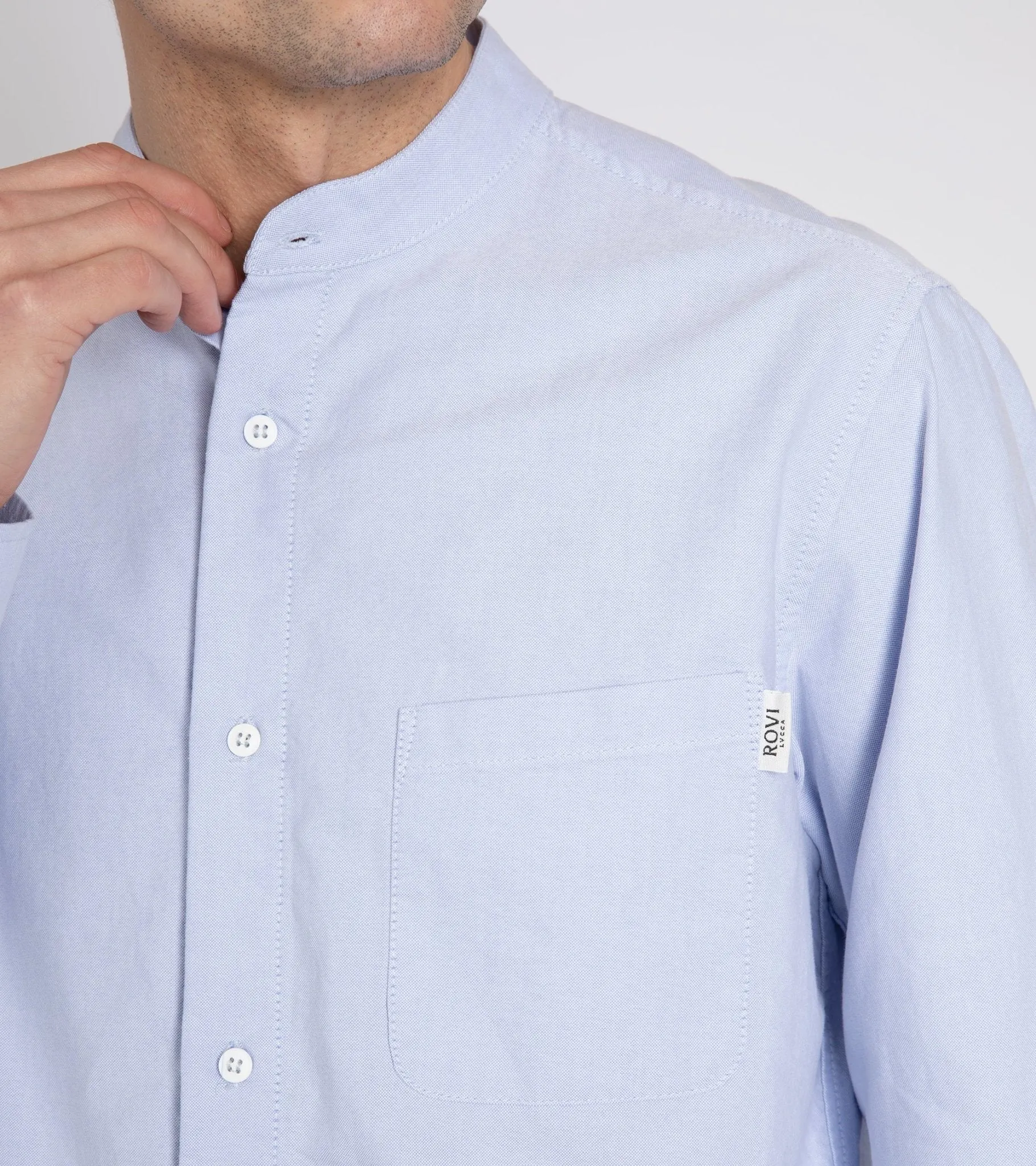 Rovi Lucca Cotton Oxford Garden Shirt: Sky Blue