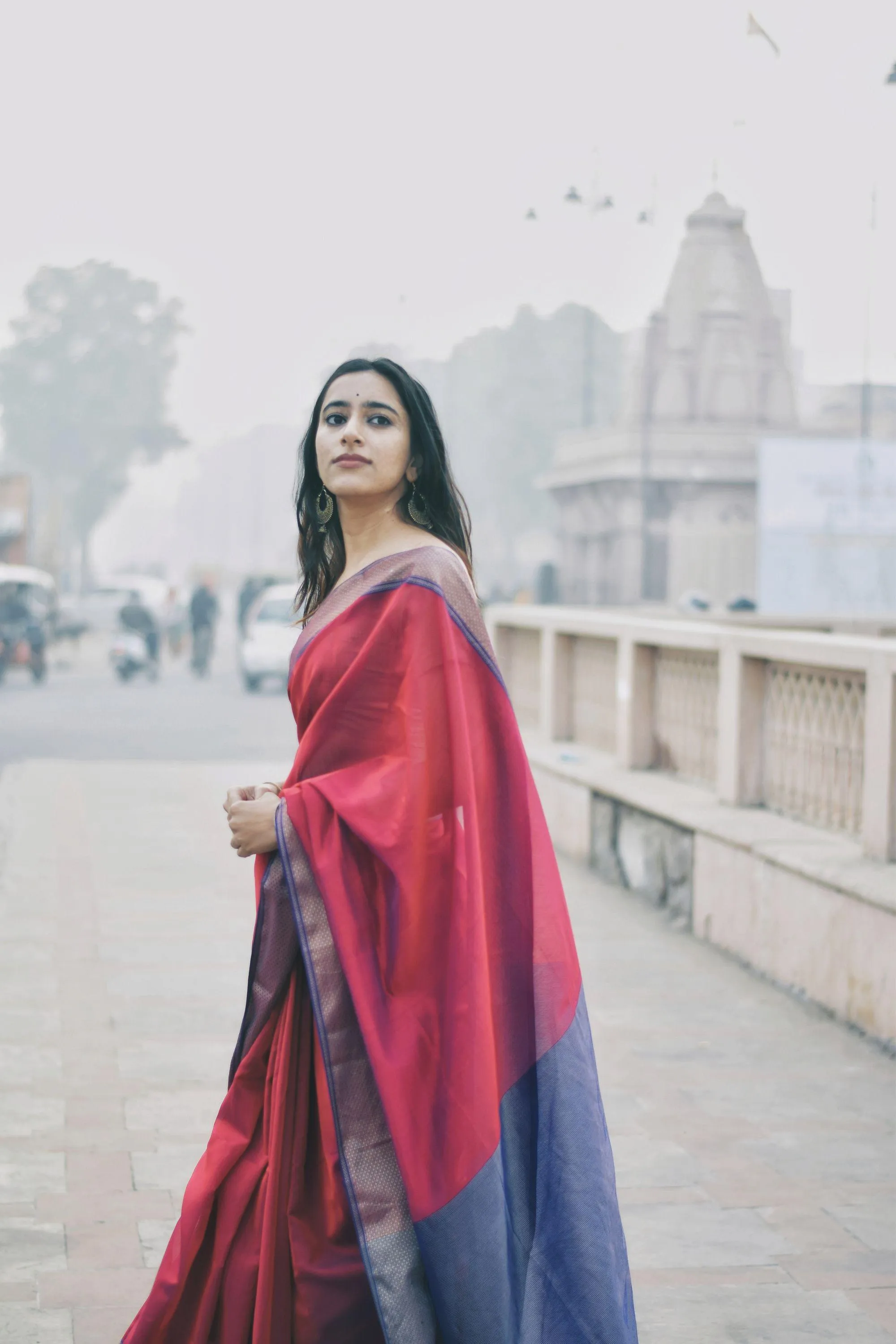 Seher - Red Maheshwari Saree