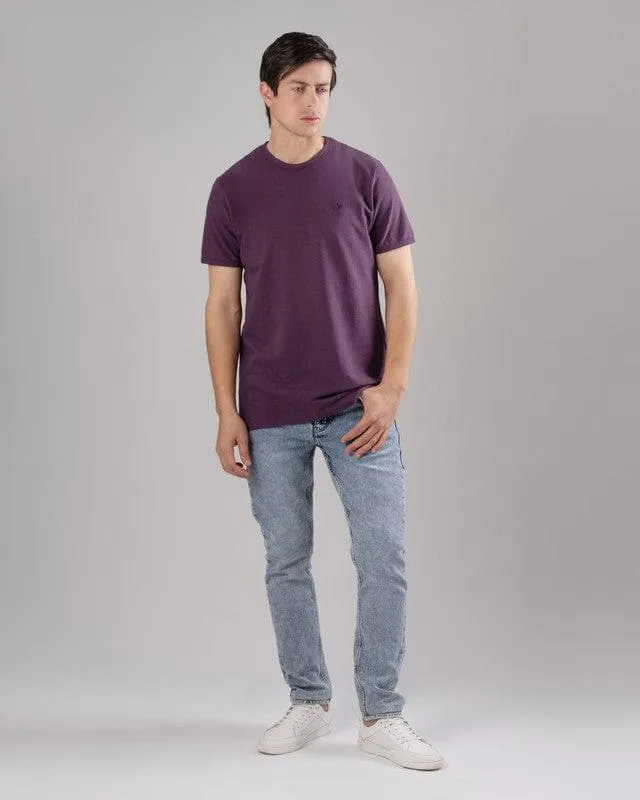 SHORT SLEEVE SLIM T-SHIRT - BURGUNDY