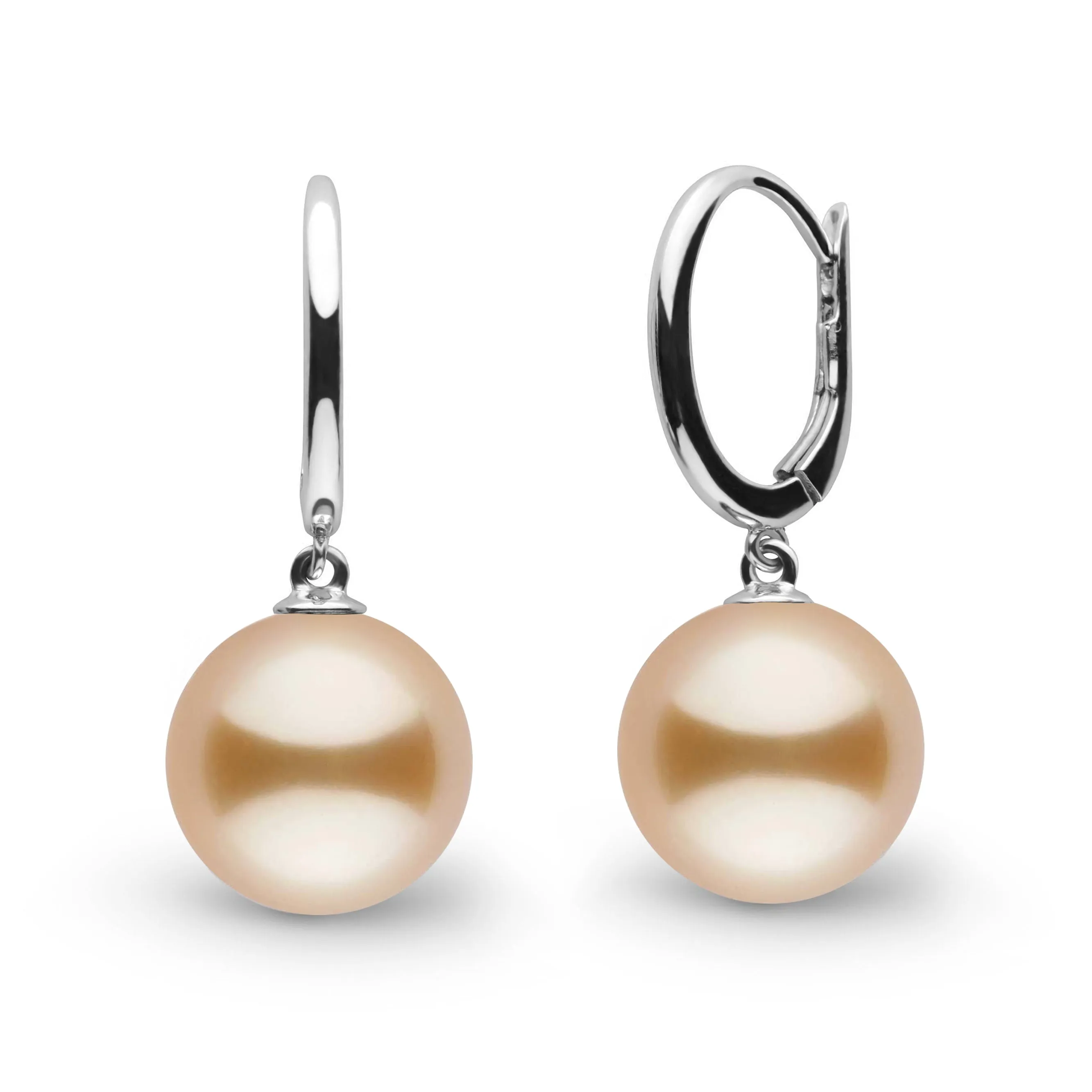 Solid Eternal Collection 11.0-12.0 mm Golden South Sea Pearl Earrings