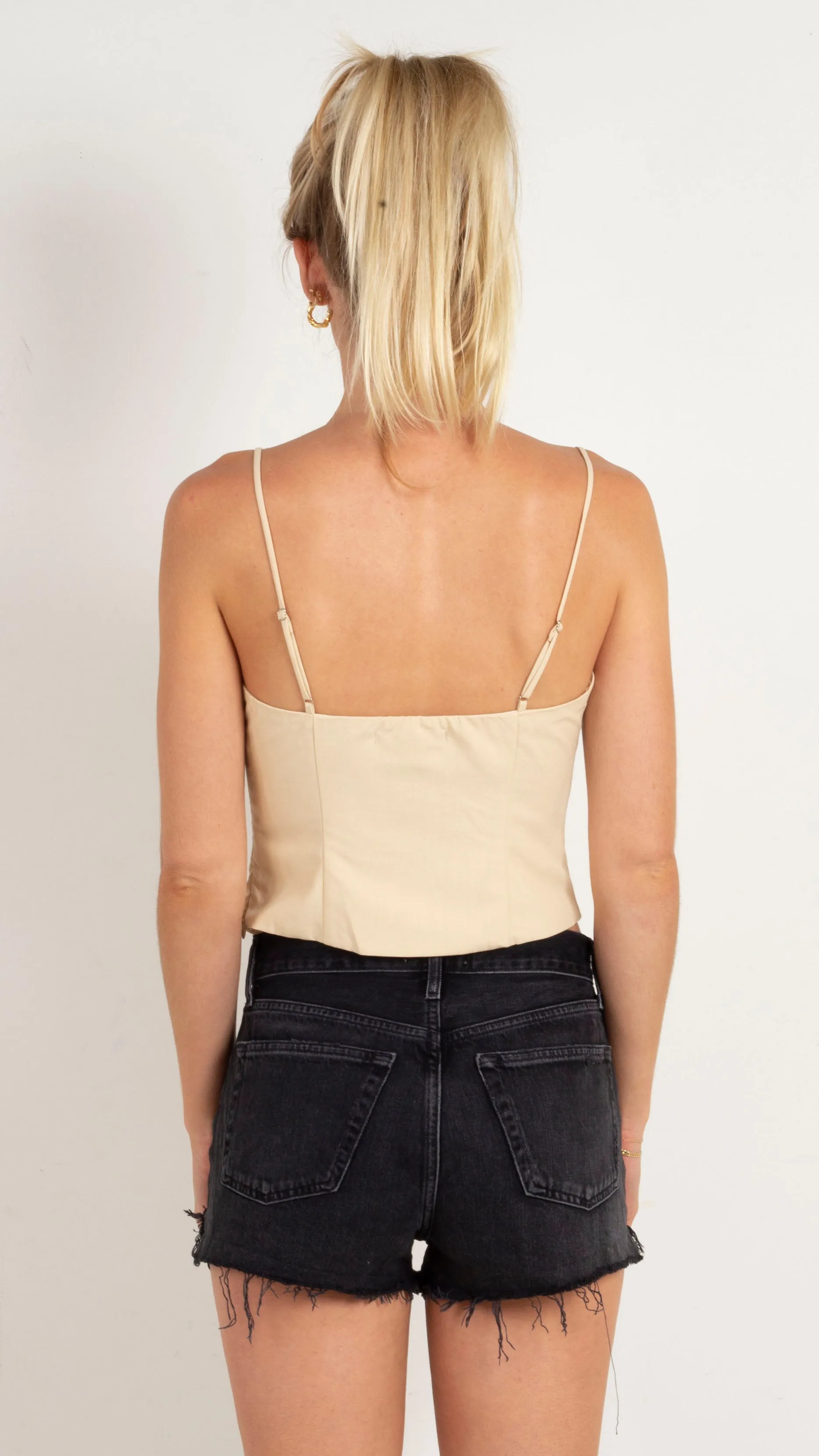 Sonny Corset Tank -Tan