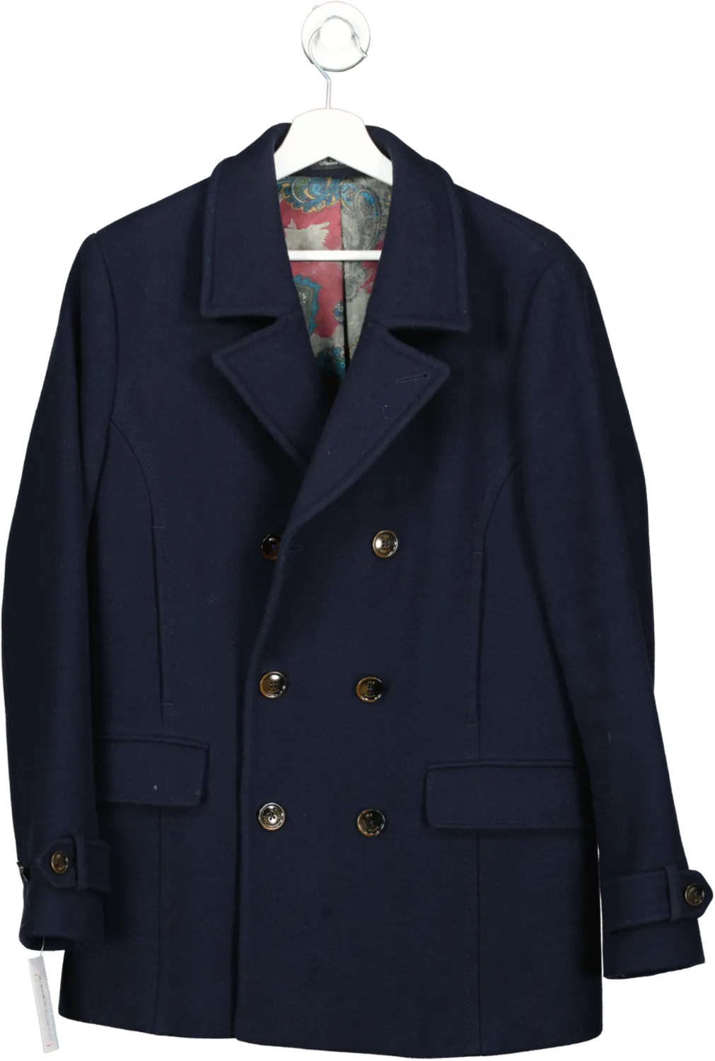 Ted Baker Blue Navy Double Breasted Wool Jacket UK M