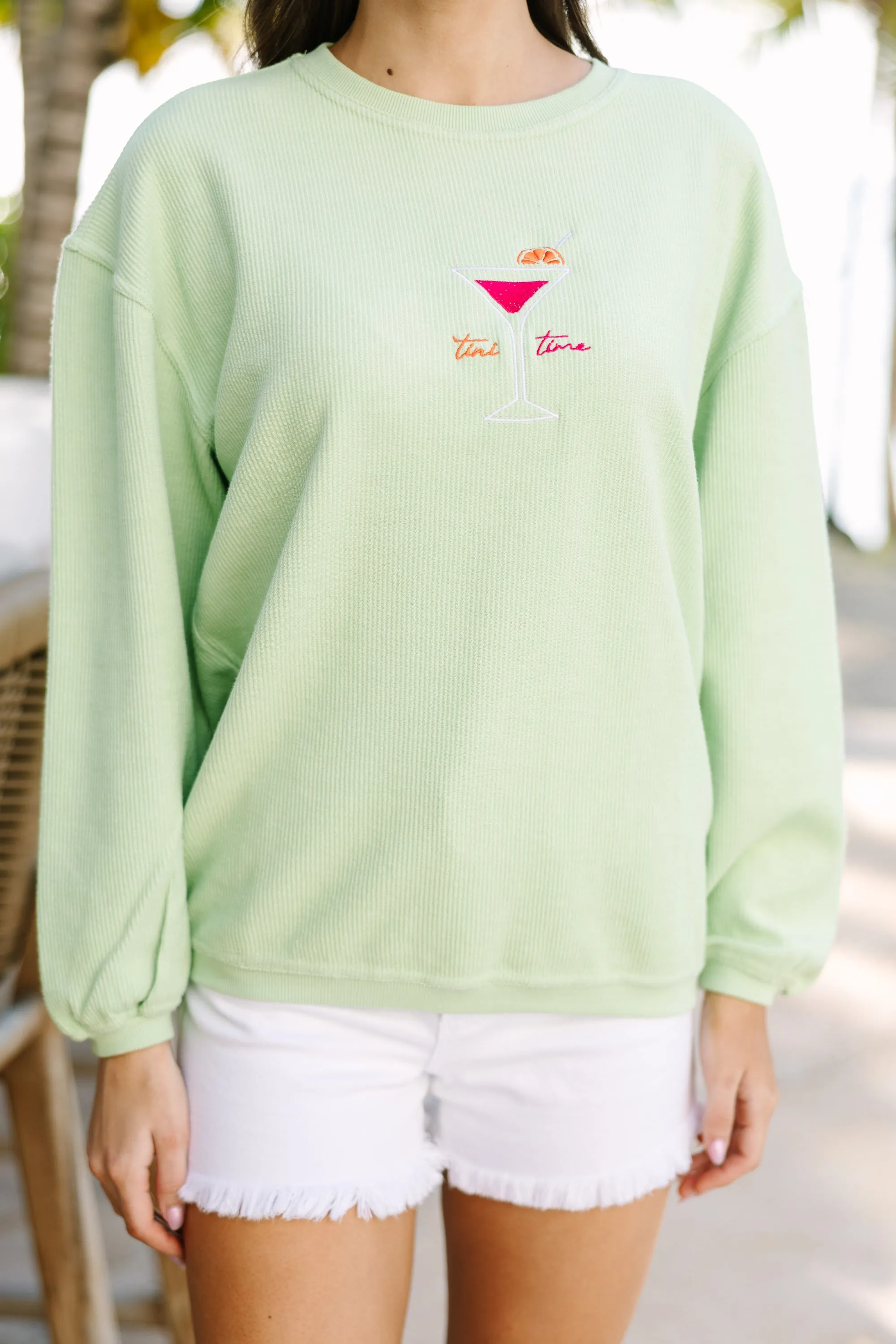 Tini Time Melon Embroidered Sweatshirt