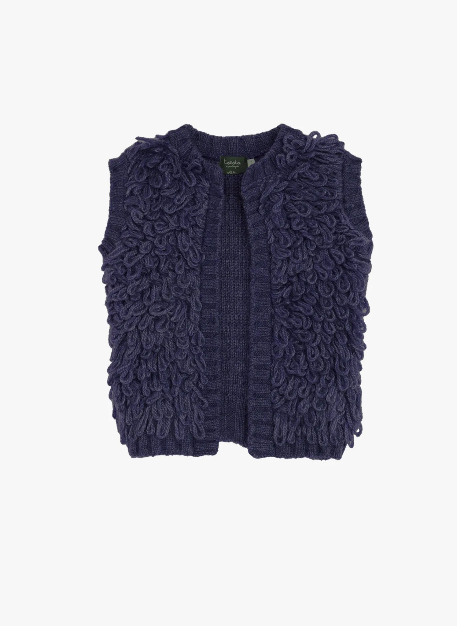 Tocoto Vintage Kids Knitted Vest in Navy