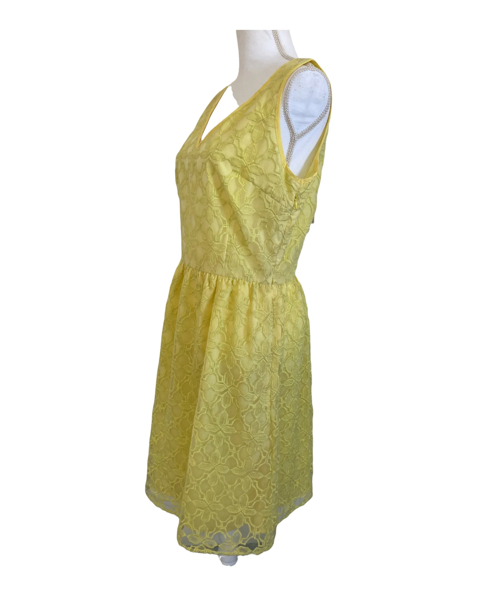 Uttam Boutique Yellow Lace Dress, 10