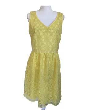 Uttam Boutique Yellow Lace Dress, 10