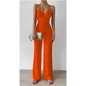 V-Neck Palazzo Jumpsuit