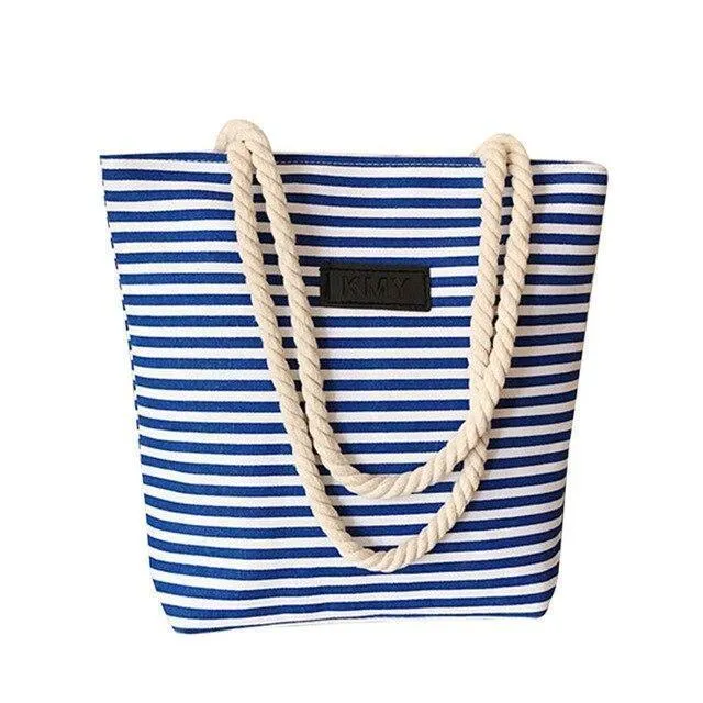 Vacation Mode Striped Beach Bag