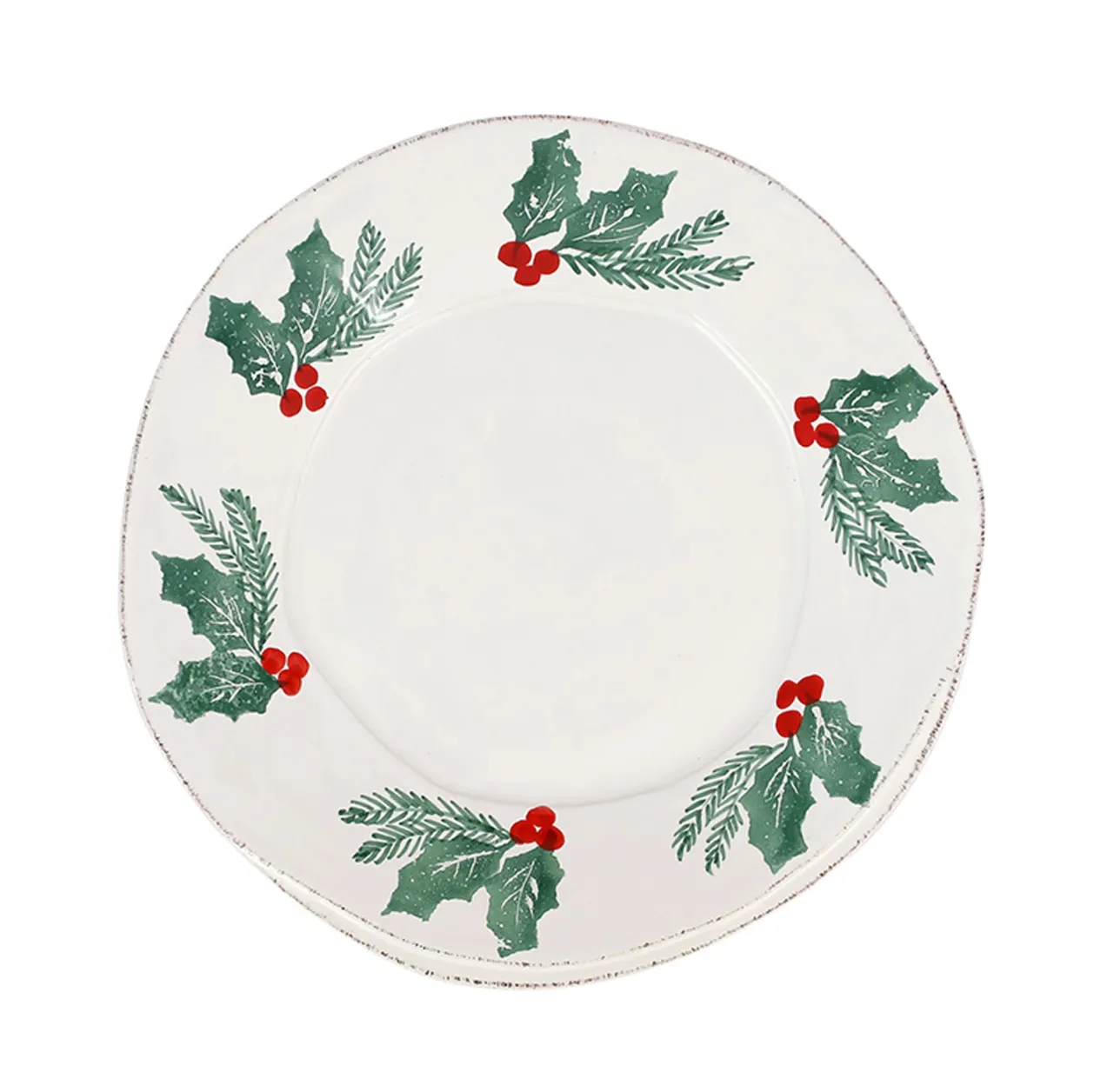 VIETRI Lastra Evergreen Holiday Dinner Plate