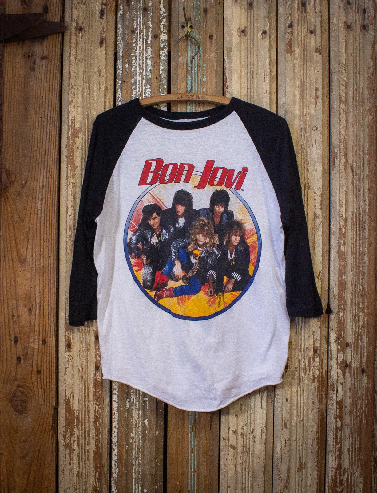 Vintage 86-87 Bon Jovi Slippery When Wet Raglan Concert T Shirt Large