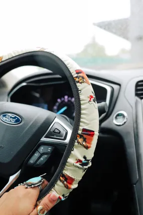 Vintage Cowboy Steering Wheel Cover